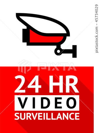 插图素材: notice video cctv symbol sticker for print