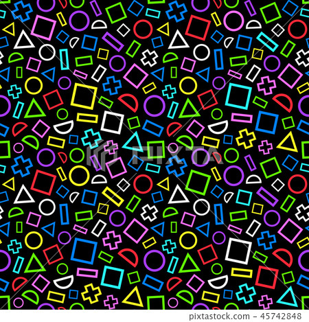 插图素材: seamless pattern of geometric shapes. party style