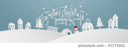 插图素材: merry christmas snowy town day and happy new year 查看