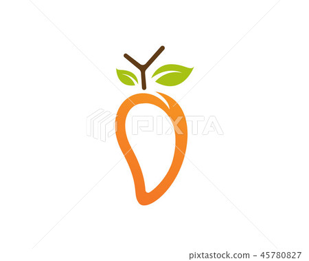 插图素材: mango in flat style mango logo mango