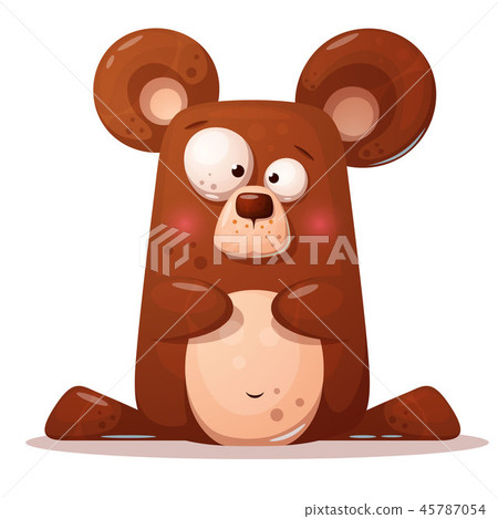 插图素材: cute, funny bear illustration. animal character.