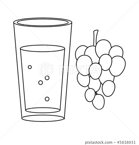 插图素材: grape juice icon of vector illustration for web and