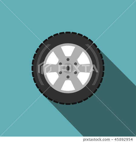 插图素材: automobile flat wheel icon