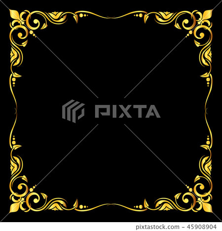 Golden Vector Ornate Royal Fleur De Lys Frame Stock Illustration