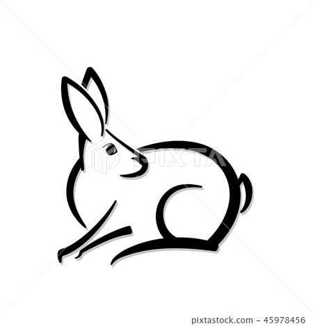 插图素材: abstract icon of a hare shape.