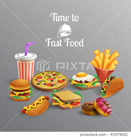 图库插图: fast food cartoon illustration