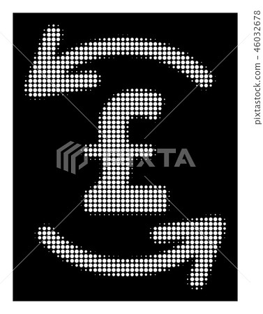 White Halftone Refresh Pound Balance Icon Stock Illustration