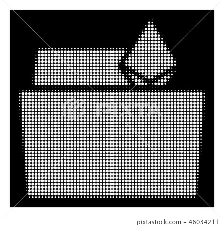 White Halftone Ethereum Crystal Folder Icon Stock Illustration