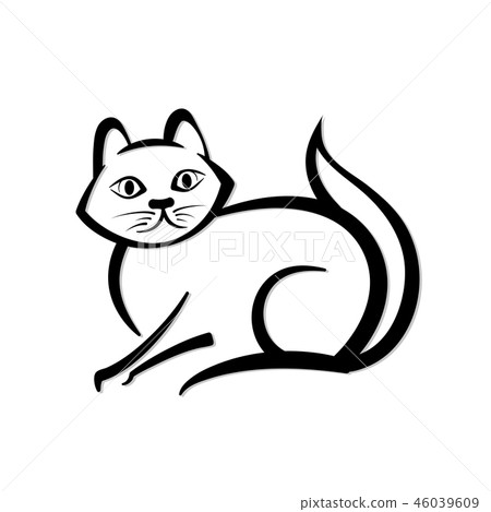 插图素材 abstract icon of a cat.