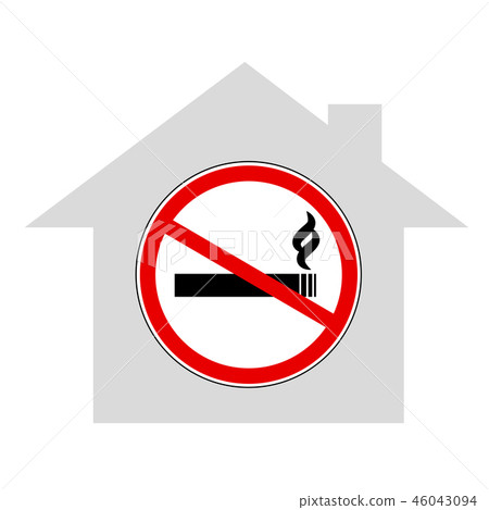 插图素材: no smoking inside the house sign caution warn symbol