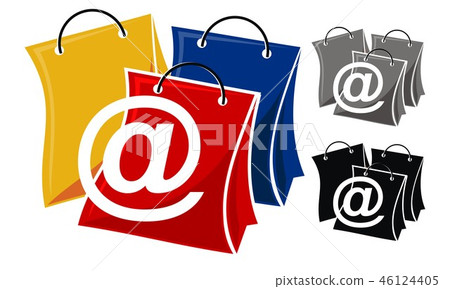插图素材: shop online logo design template vector