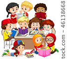 插图素材: vector concept illustration cartoon happy students