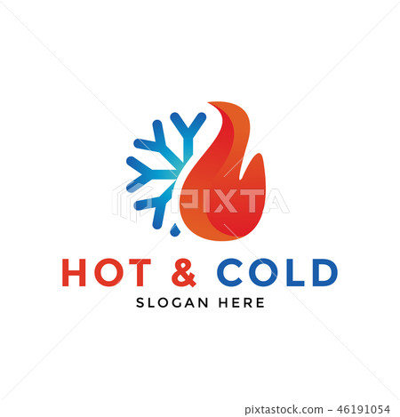 插图素材: hot and cold logo icon design template vector