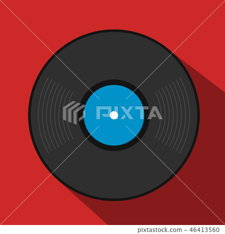 Retro Vinyl Record Flat Icon Stock Illustration Pixta