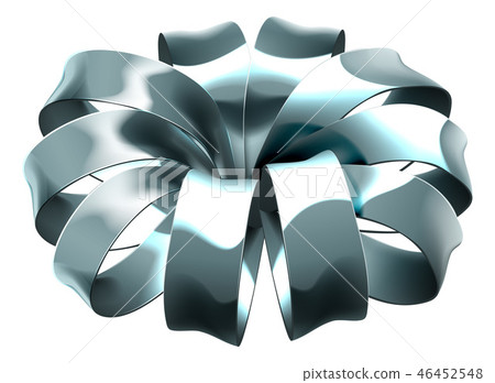 插图素材: gift ribbon silver bow wrap