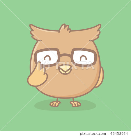 插图素材: owl cartoon illustration isolated on green 查看全部