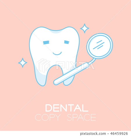 插图素材 tooth and mouth mirror cartoon isolated