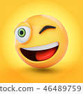 图库插图 3d rendering winking emoji isolated on yellow
