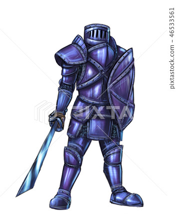 concept art fantasy illustration of warrior knight in full armor