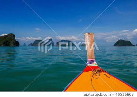 stock photo: tropical sea, sky mountain in summer in thailand