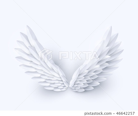 Vector D White Realistic Layered Paper Cut Stock Illustration