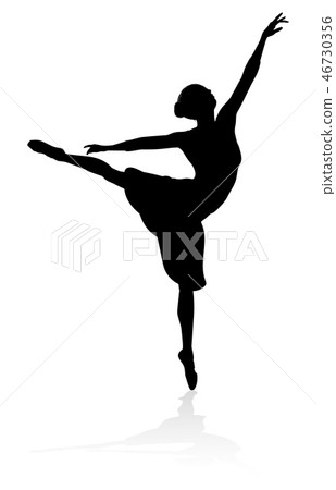 插图素材: silhouette ballet dancer