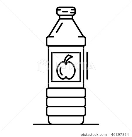 插图素材: apple vinegar bottle icon, outline style