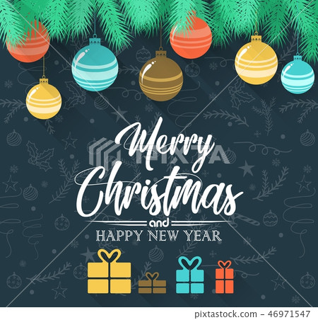 插图素材: merry christmas and 2019 happy new year background