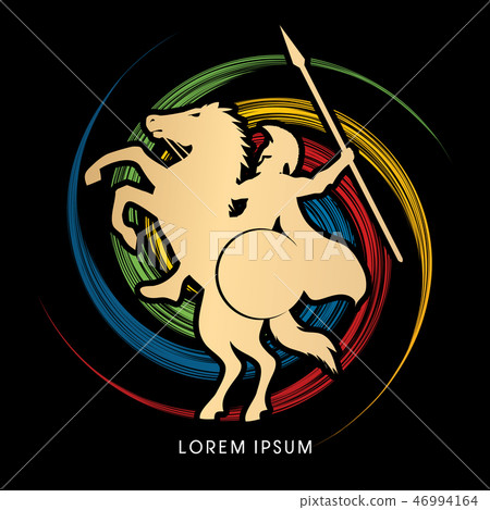 spartanwarrior,dragonwarrior 插图素材: spartan warrior riders with a spear graphic vector
