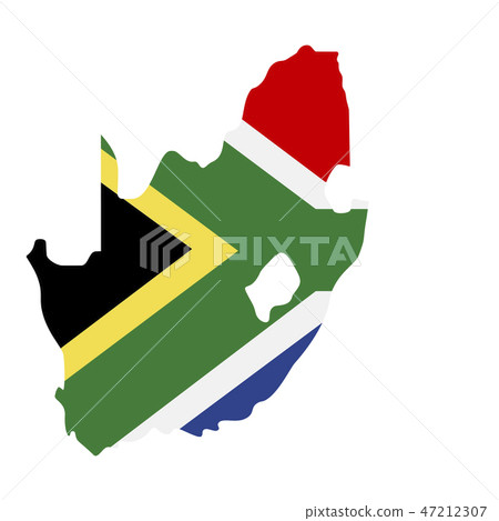 插图素材: map of south africa - flag