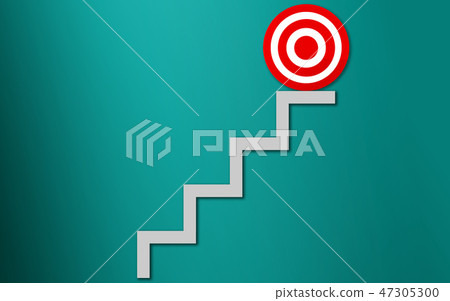 插图素材: steps or stairs with goal target