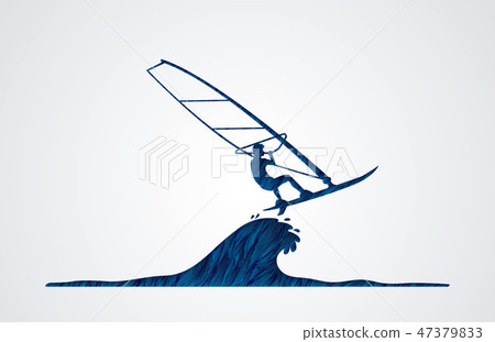 插图素材: windsurfing cartoon graphic vector 查看全部