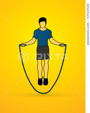 图库插图: sport man jumping rope graphic vector