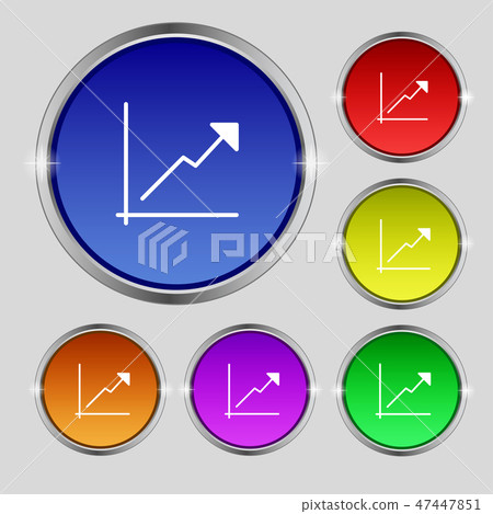 插图素材: chart icon sign. round symbol on bright colourful