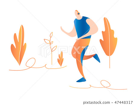 runningcartoon,cartoonanimator 插图素材: cartoon running men. male sprinter.