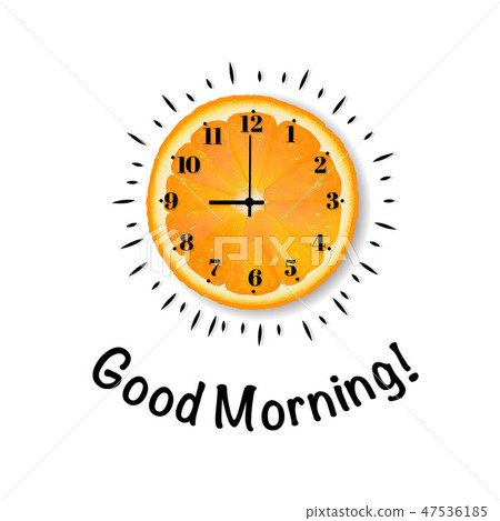 morning卡通,早晨卡通图片 插图素材: good morning banner with orange