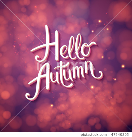 插图素材 autumn card or poster design hello autumn in stylish