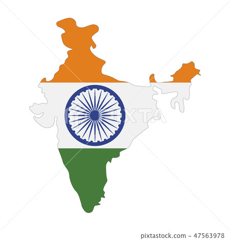 插图素材: map of india - flag