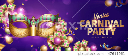 插图素材: venice carnival party banner