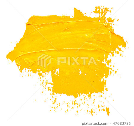 照片素材(图片): textured yellow oil paint brush stroke