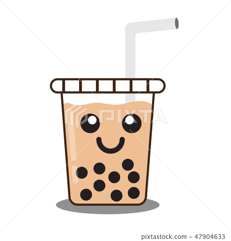 插图素材: cartoon milk tea white background