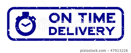 rubber stamp,utility knife 插图素材: grunge blue on time delivery rubber stamp