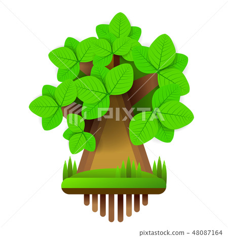 插图素材: cartoon style tree icon isolated
