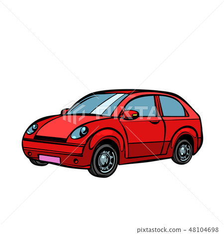 插图素材: red car, road transport.