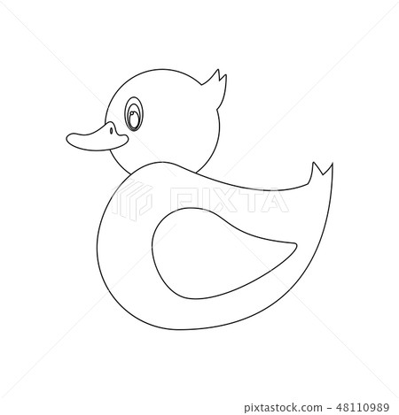 插图素材: rubber duck outline illustration