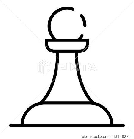 插图素材 chess pawn element icon outline style