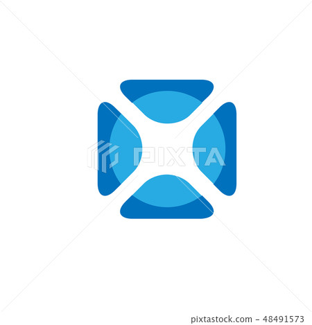 插图素材: abstract square logo and circle on center vector