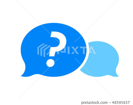 图库插图 question mark in blue dialog bubble faq icon