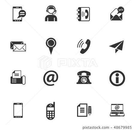 插图素材: contact us icon set