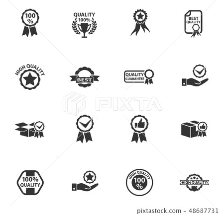 插图素材: quality icon set
